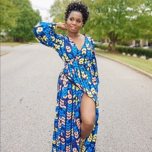 African Print Wrap Dress